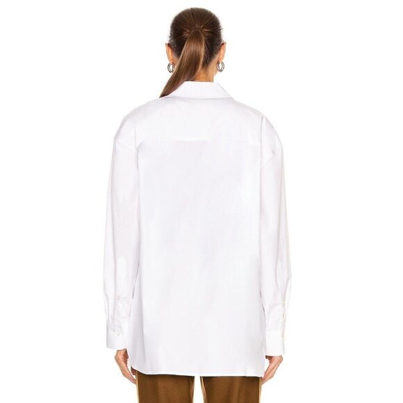 Loulou Studio Espanto Oversized Poplin Shirt in White Small New Womens Top - Picture 4 of 14